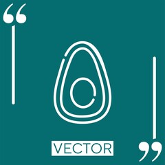 Poster - avocado Linear icon. Editable stroke line