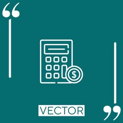 Poster - calculator Linear icon. Editable stroke line