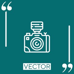 Poster - camera Linear icon. Editable stroke line
