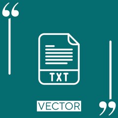 Fototapete - txt Linear icon. Editable stroke line