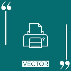 Poster - printer Linear icon. Editable stroke line