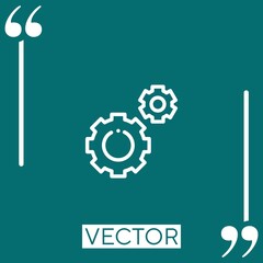 Poster - gears Linear icon. Editable stroke line