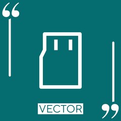 Poster - sd card Linear icon. Editable stroke line