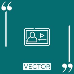 Poster - video tutorial Linear icon. Editable stroke line