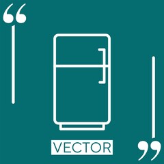 Poster - kitchen refrigerator Linear icon. Editable stroke line