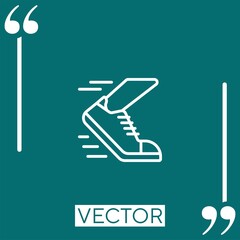 Poster - running Linear icon. Editable stroke line