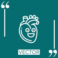 Poster - heart Linear icon. Editable stroke line