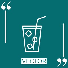 Poster - lemonade glass Linear icon. Editable stroke line