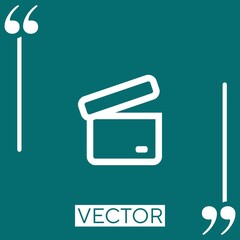 Fototapete - archive opened box outline Linear icon. Editable stroke line