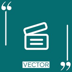 Fototapete - archive outlined box with text lines Linear icon. Editable stroke line