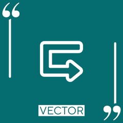 Poster - arrow broken outlined angle Linear icon. Editable stroke line