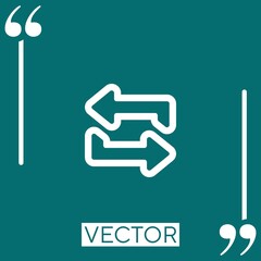Poster - arrows outlined couple Linear icon. Editable stroke line