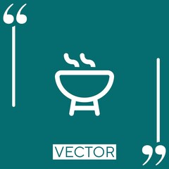 Poster - barbecue outline Linear icon. Editable stroke line