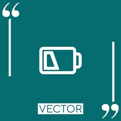 Fototapete - battery on discharged level outline Linear icon. Editable stroke line