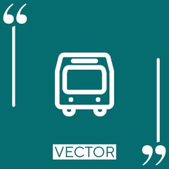 Poster - bus metro or train outline front Linear icon. Editable stroke line