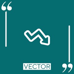 Fototapete - business down arrow outline Linear icon. Editable stroke line