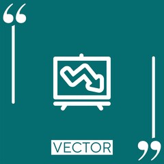 Poster - business presentation arrow graphic Linear icon. Editable stroke line