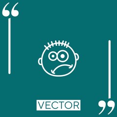 Poster - confused   vector icon Linear icon. Editable stroked line