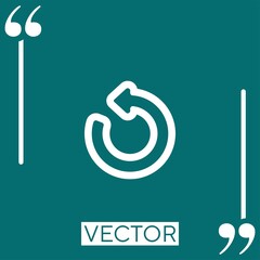 Poster - counterclockwise circular arrow outline Linear icon. Editable stroke line
