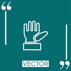 Poster - cut hand outline vector icon Linear icon. Editable stroked line