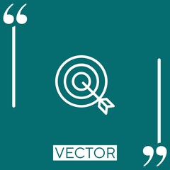 Poster - dart board vector icon Linear icon. Editable stroked line