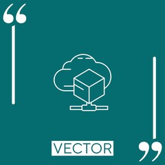 Fototapete - data cloud vector icon Linear icon. Editable stroked line