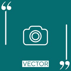 Poster - digital photo camera Linear icon. Editable stroke line