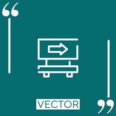 Poster - direction sign vector icon Linear icon. Editable stroked line