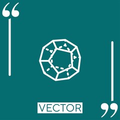Poster - dodecahedron   vector icon Linear icon. Editable stroked line