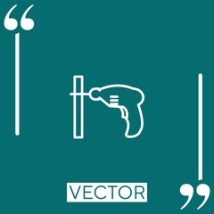 Poster - drilling vector icon Linear icon. Editable stroked line