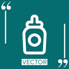 Poster - drinking product bottle outlined Linear icon. Editable stroke line