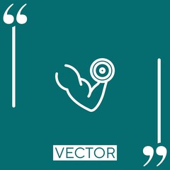 Poster - dumbbell vector icon Linear icon. Editable stroked line