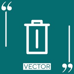 Poster - dustbin vector icon Linear icon. Editable stroked line