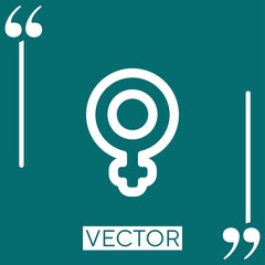 Poster - female sign outline Linear icon. Editable stroke line