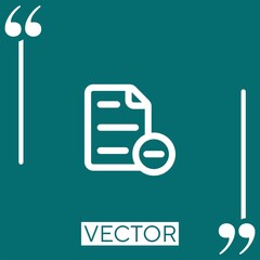 Poster - file delete button Linear icon. Editable stroke line