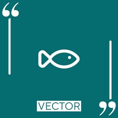 Poster - fish outline Linear icon. Editable stroke line