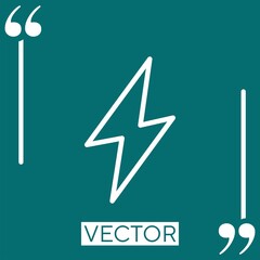 Poster - flash lightning bolt Linear icon. Editable stroke line