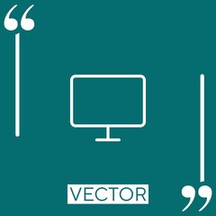 Poster - flat screen monitor Linear icon. Editable stroke line