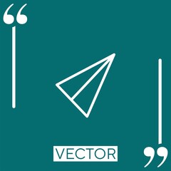 Poster - flying origami plane Linear icon. Editable stroke line