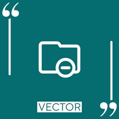 Fototapete - folder remove outlined button Linear icon. Editable stroke line