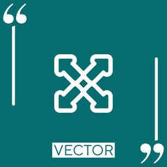 Poster - four arrows outline Linear icon. Editable stroke line