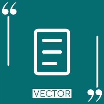 file outline with text lines Linear icon. Editable stroke line