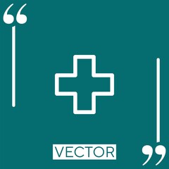 Poster - hospital sign vector icon Linear icon. Editable stroke line