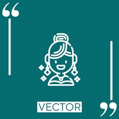 Poster - lady vector icon Linear icon. Editable stroke line