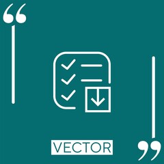 Fototapete - list    vector icon Linear icon. Editable stroke line