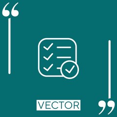 Fototapete - list   vector icon Linear icon. Editable stroke line