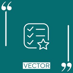 Fototapete - list   vector icon Linear icon. Editable stroke line