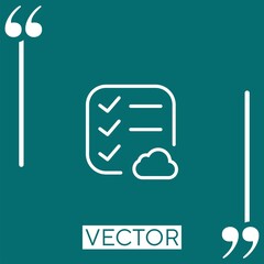 Fototapete - list   vector icon Linear icon. Editable stroke line