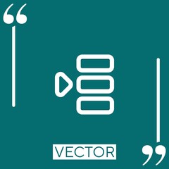 Poster - list interface button with an arrow Linear icon. Editable stroke line