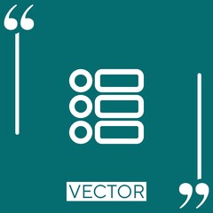Poster - list outlined interface button of three items Linear icon. Editable stroke line